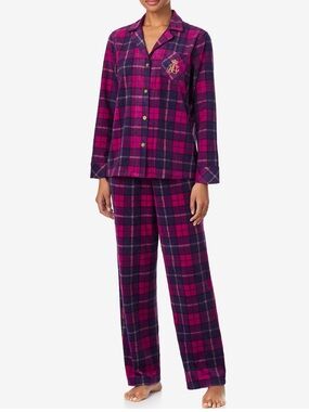 Lauren Ralph Lauren Women's Long Sleeves
Notch Collar Pajama Set
ColorPink plaid